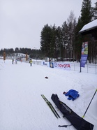 Sammontaontahiihdot Kalevalan liikuntakeskuksessa 14.1. KRV näkyvillä.