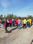 Porukalla kilpailukeskuskatselmuksessa 24.5., JTK koolla. Nyt alkaa paikat hahmottua kaikille.