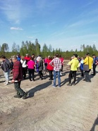 Porukalla kilpailukeskuskatselmuksessa 24.5., JTK koolla. Nyt alkaa paikat hahmottua kaikille.